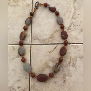 Red Jasper & Amber Copper Necklace - 633 $50 or $45 w/offer
